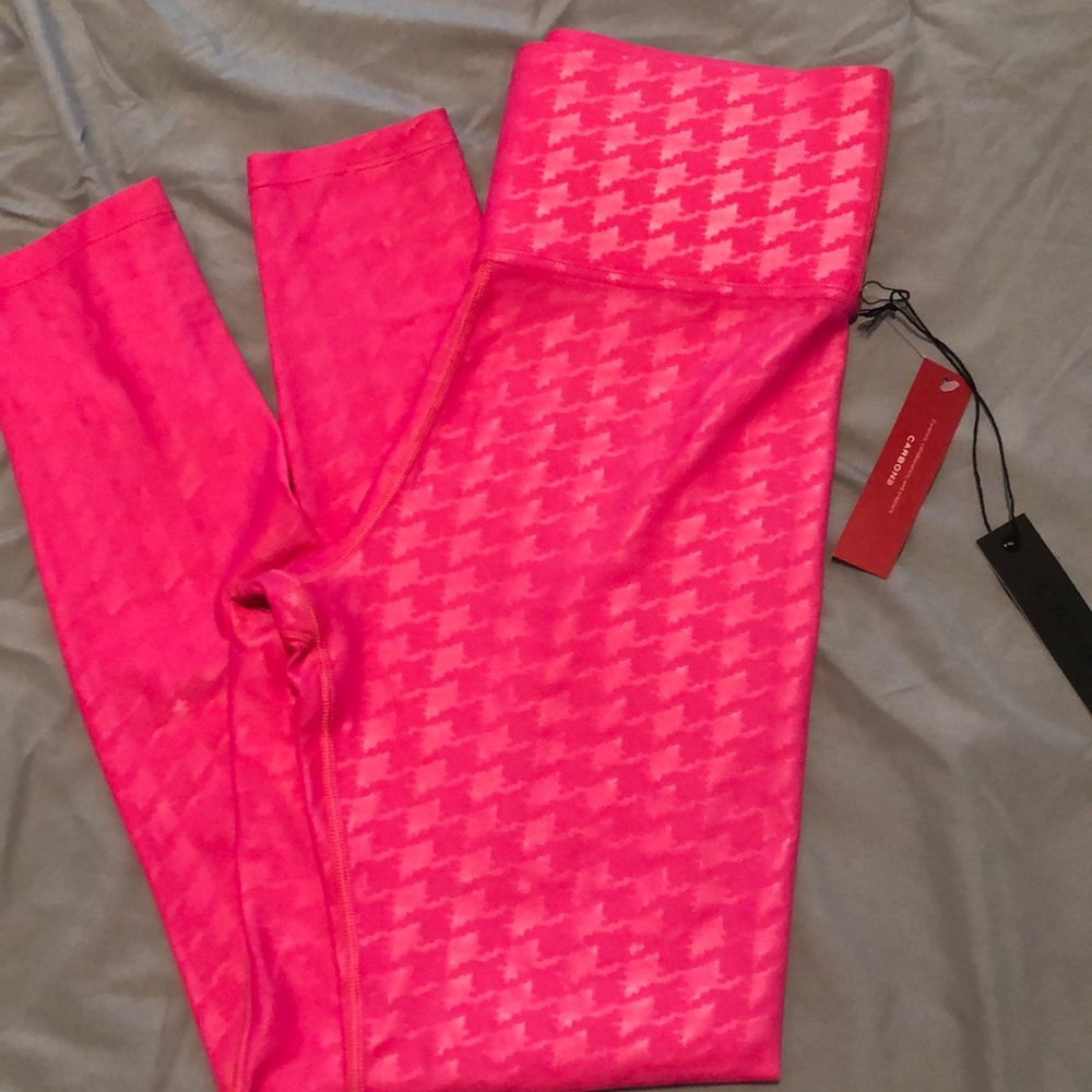 Pink patterned full length leggings